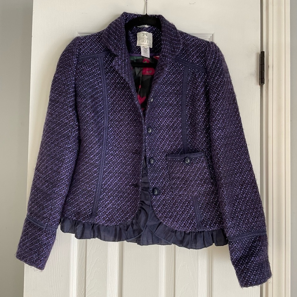 Chic Purple Tweed Blazer